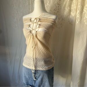 unique knit tie up top